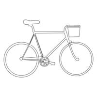 Bicycle single line continuous  outline vector art drawing and simple one line minimalist design