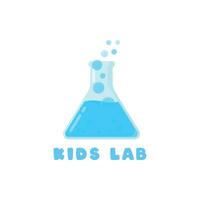 Kids Lab Erlenmayer object laboratory simple science logo, Consider incorporating a stylized, clean and minimalist design vector