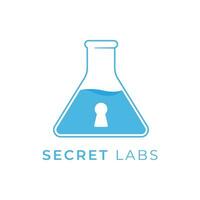 secreto laboratorios erlenmayer objeto laboratorio sencillo Ciencias logo, considerar incorporando un estilizado, limpiar y minimalista diseño vector