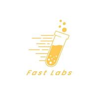 Fast Labs Test Tube object laboratory simple science logo, Consider incorporating a stylized, clean and minimalist design vector