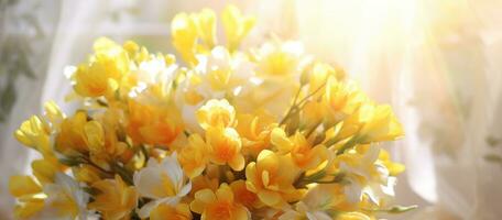 AI generated Flower Basket Background photo