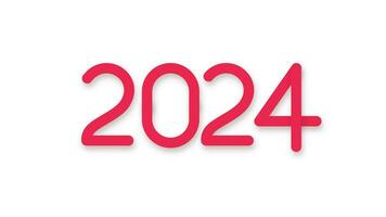 moderne lumière lignes fonctionnement Nombres 2024 Nouveau année concept video