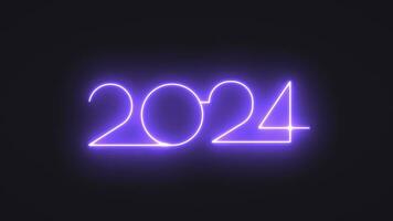 Modern light lines running numbers 2024 new year concept video