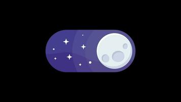 Alternate day and night. Animated buttons change day and night operating modes. 2D Animation. video