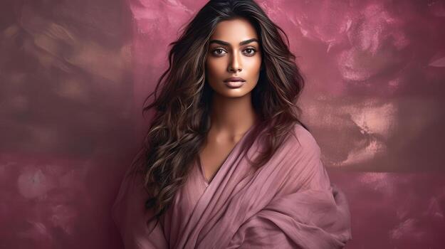 AI generated Beautiful Woman with Long Hair Posing for a Photoshoot photo