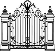 Gate or fence icon design isolated on white background. Vector illustration. AI generated illustration.