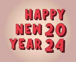 Happy New Year 2024 Abstract Maroon Graphic Design Vector Logo Symbol Illustration With Pink Background