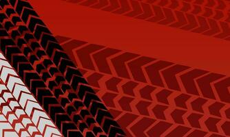 Vector geometric red gradient tire tracks background.