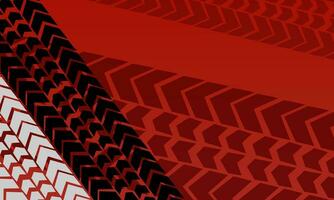 Vector geometric red gradient tire tracks background.