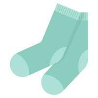 A pair of plain knitted blue socks vector