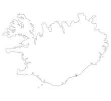 Iceland map. Map of Iceland in white color png