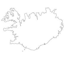 Islandia mapa. mapa de Islandia en blanco color vector