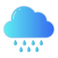 Rain vector icon, Weather icon with blue color, free vector icon