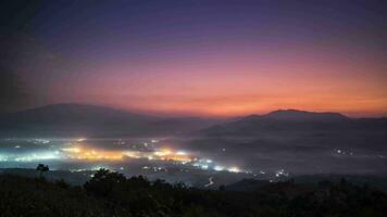 cloudy foggy landscape view above of mountain video