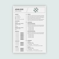 Modern Minimal Resume Template Design vector