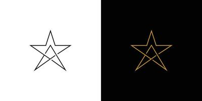 The star logo design with the initial letter A is unique and modern vector