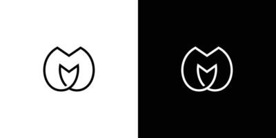sencillo y único letra metro iniciales logo diseño vector