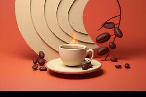 AI generated A cup of coffee in a vibrant setting photo
