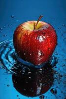 AI generated Fresh Apple Being Cared For Under Water photo