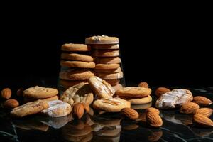 ai generado un variedad de delicioso galletas para usted a disfrutar foto