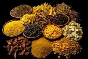 AI generated Variety of Spices and Herbs for Cooking photo