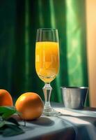 AI generated Freshly Squeezed Orange Juice Served in a Glass photo