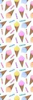 Beige Pink Ice Cream cones and sweets pattern bookmark  - 1 photo