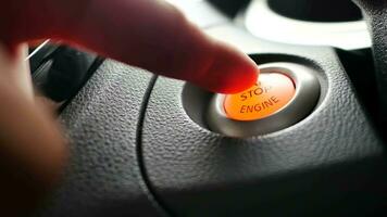 Finger push start button of automobile's engine video