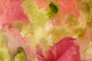 Pink red-green watercolor background texture photo