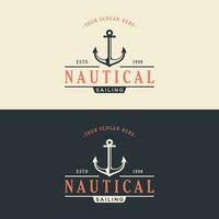vintage retro anchor logo design.Logo for business, label, badge, nautical, shipping. vector
