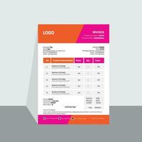 minimal invoice template vector design.