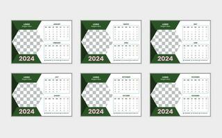 Calendar 2024 template design. vector