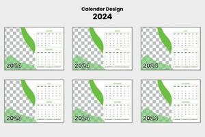 contento nuevo año calendario diseño 2024 vector