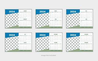 Calendar 2024 template design vector