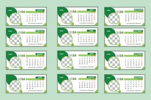 Desk calendar template of 2024 vector