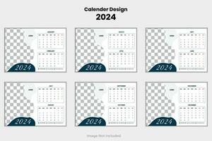 contento nuevo año calendario diseño 2024 vector