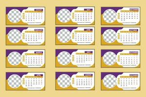 Desk calendar template of 2024 vector