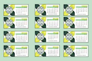 Desk calendar template of 2024 vector