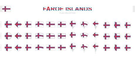 Large collection of Faroe Islands flags of various shapes and effects. vector