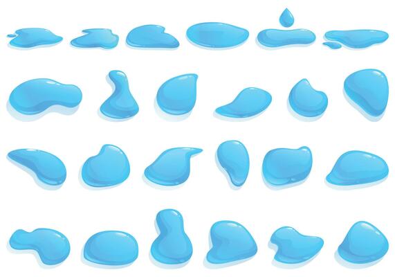 Waterdrop icons set cartoon vector. Fall drop rain