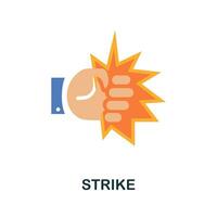 Strike flat icon. Color simple element from activism collection. Creative Strike icon for web design, templates, infographics and more vector