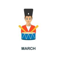 March flat icon. Color simple element from activism collection. Creative March icon for web design, templates, infographics and more vector