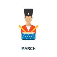 March flat icon. Color simple element from activism collection. Creative March icon for web design, templates, infographics and more vector