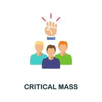 Critical Mass flat icon. Color simple element from activism collection. Creative Critical Mass icon for web design, templates, infographics and more vector