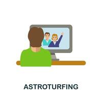 Astroturfing flat icon. Color simple element from activism collection. Creative Astroturfing icon for web design, templates, infographics and more vector
