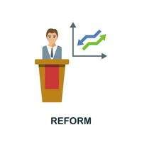 Reform flat icon. Color simple element from activism collection. Creative Reform icon for web design, templates, infographics and more vector