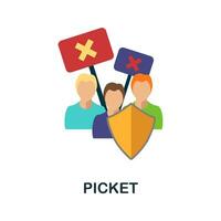 Picket flat icon. Color simple element from activism collection. Creative Picket icon for web design, templates, infographics and more vector