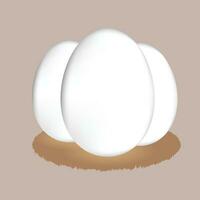 Eggs in the nest vector, Three eggs are kept in the nest, beautiful design vector