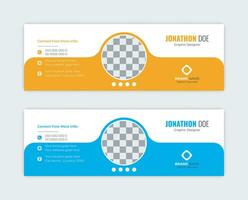 Corporate Modern Email Signature or email foote Design template. vector