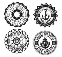 Life guard vintage badge logo, vector